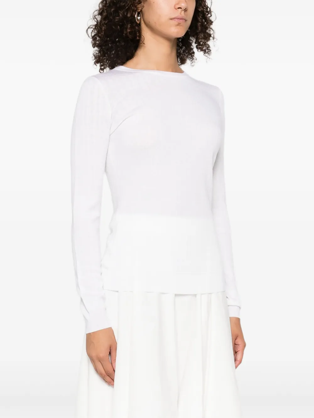 Elisabetta Franchi long-sleeve ribbed sweater Wit