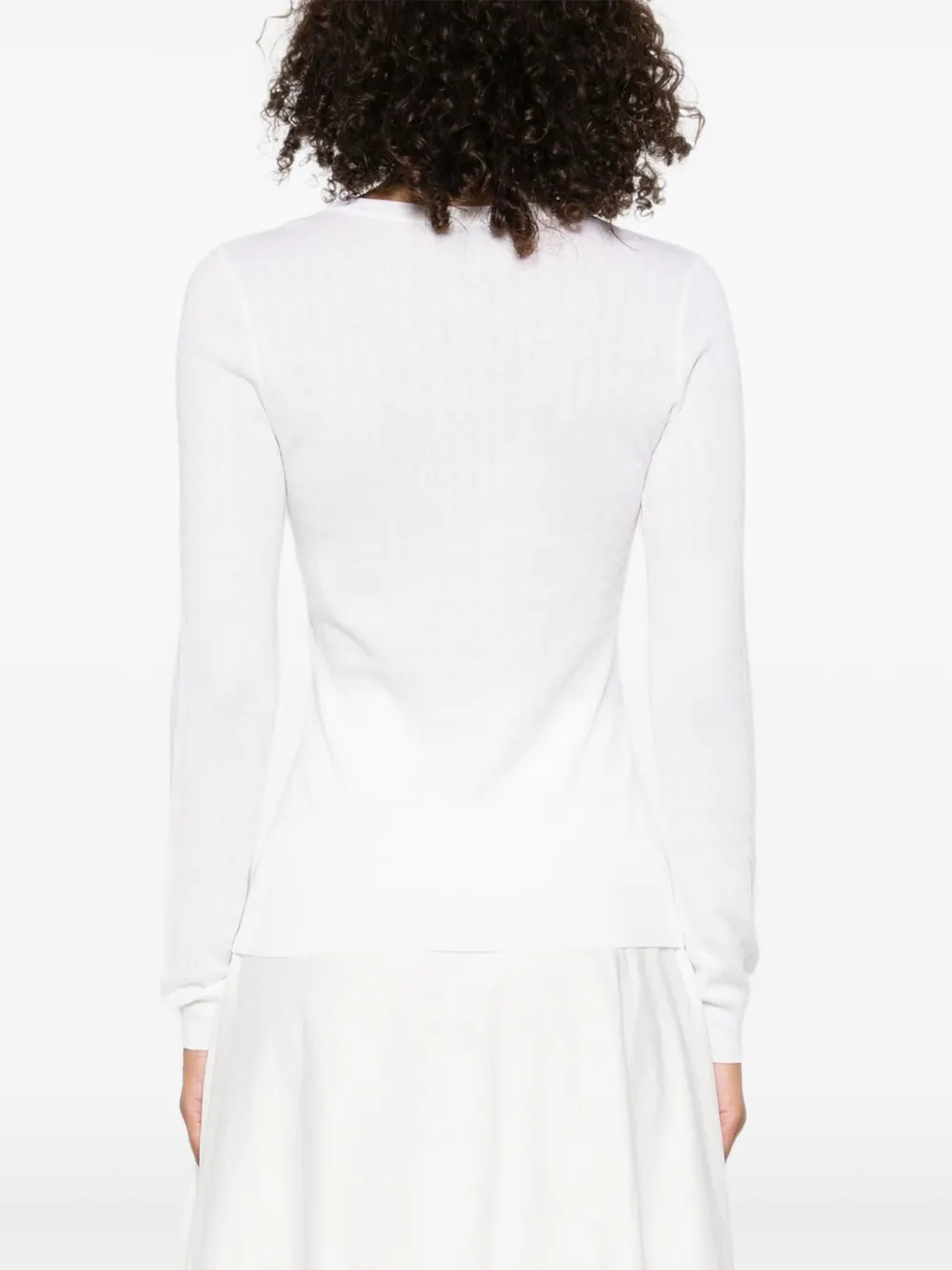 Elisabetta Franchi long-sleeve ribbed sweater Wit