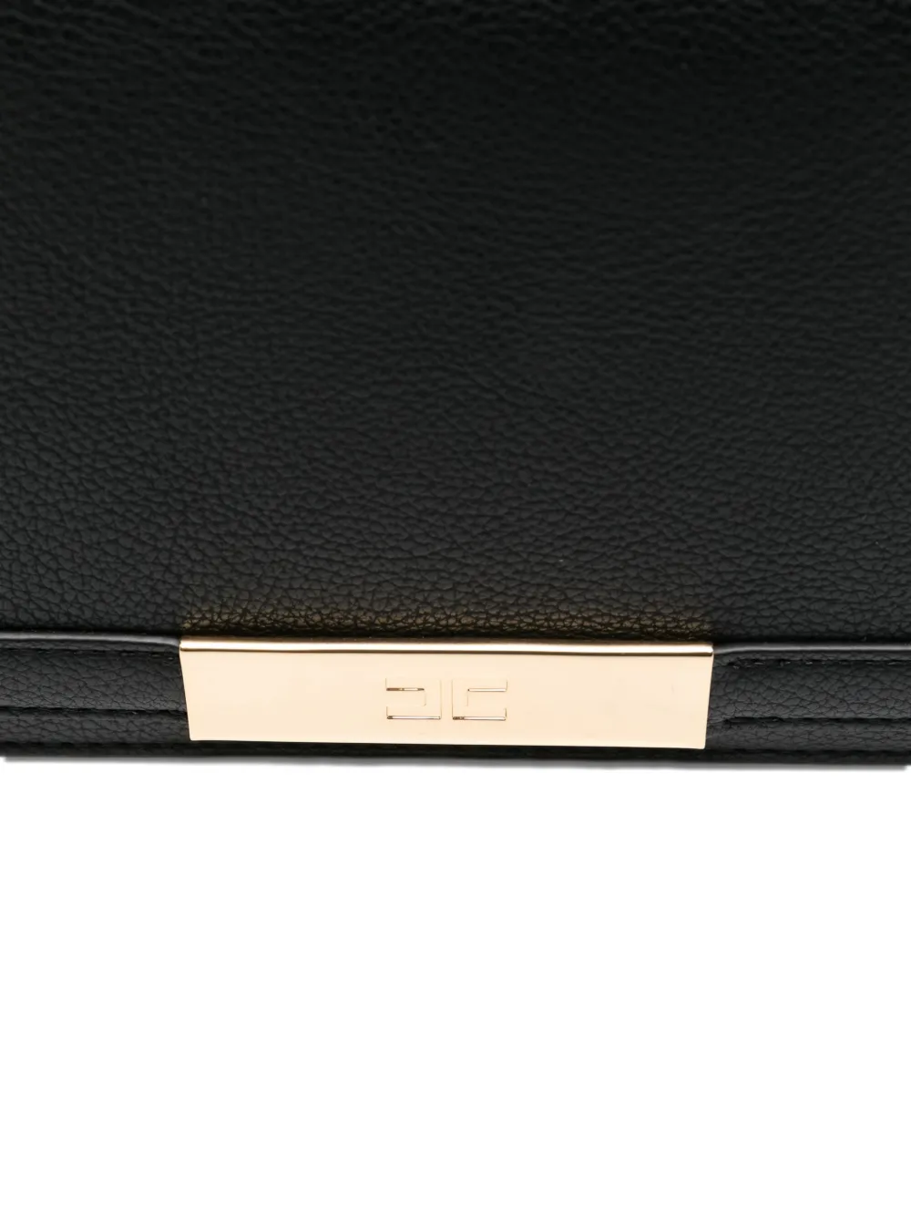 Elisabetta Franchi mini gold-plaque clutch bag Zwart