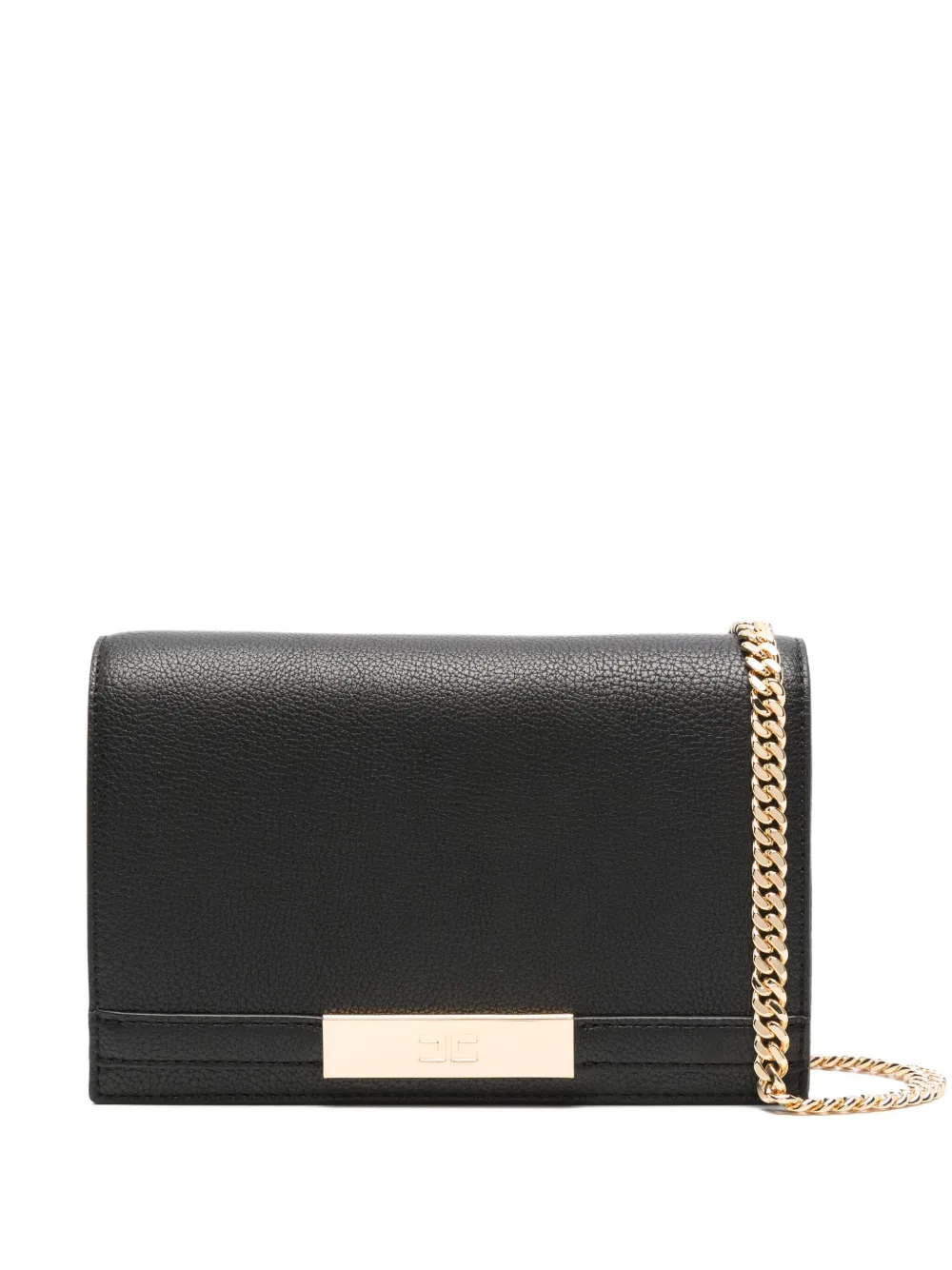 Elisabetta Franchi mini gold-plaque clutch bag - ブラック Elisabetta Franchi mini gold-plaque clutch bag - ブラック
