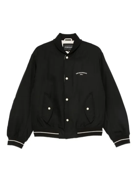 Emporio Armani logo-embroidered bomber jacket