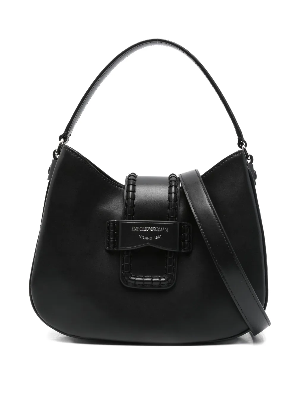 Emporio Armani braided-detail tote bag Zwart