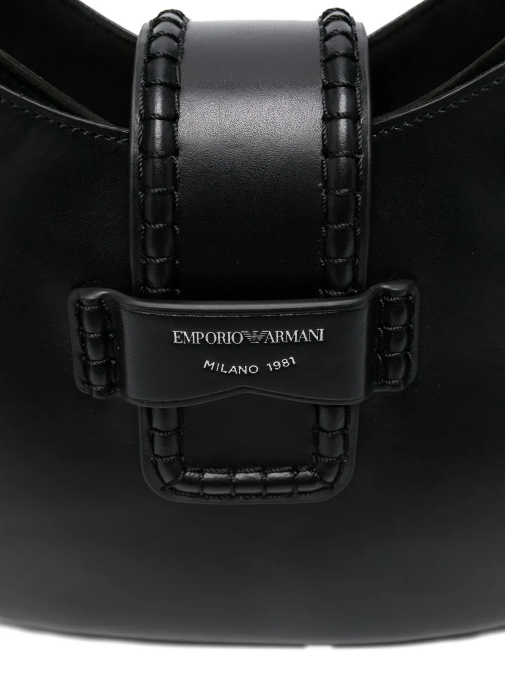 Emporio Armani braided-detail tote bag Zwart