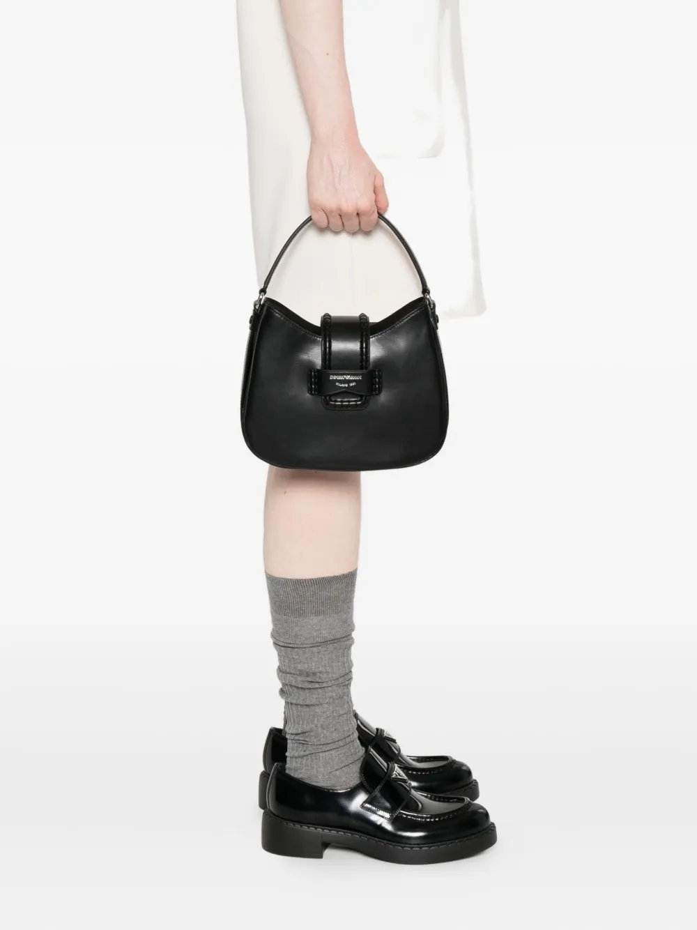 Emporio Armani braided-detail tote bag Zwart