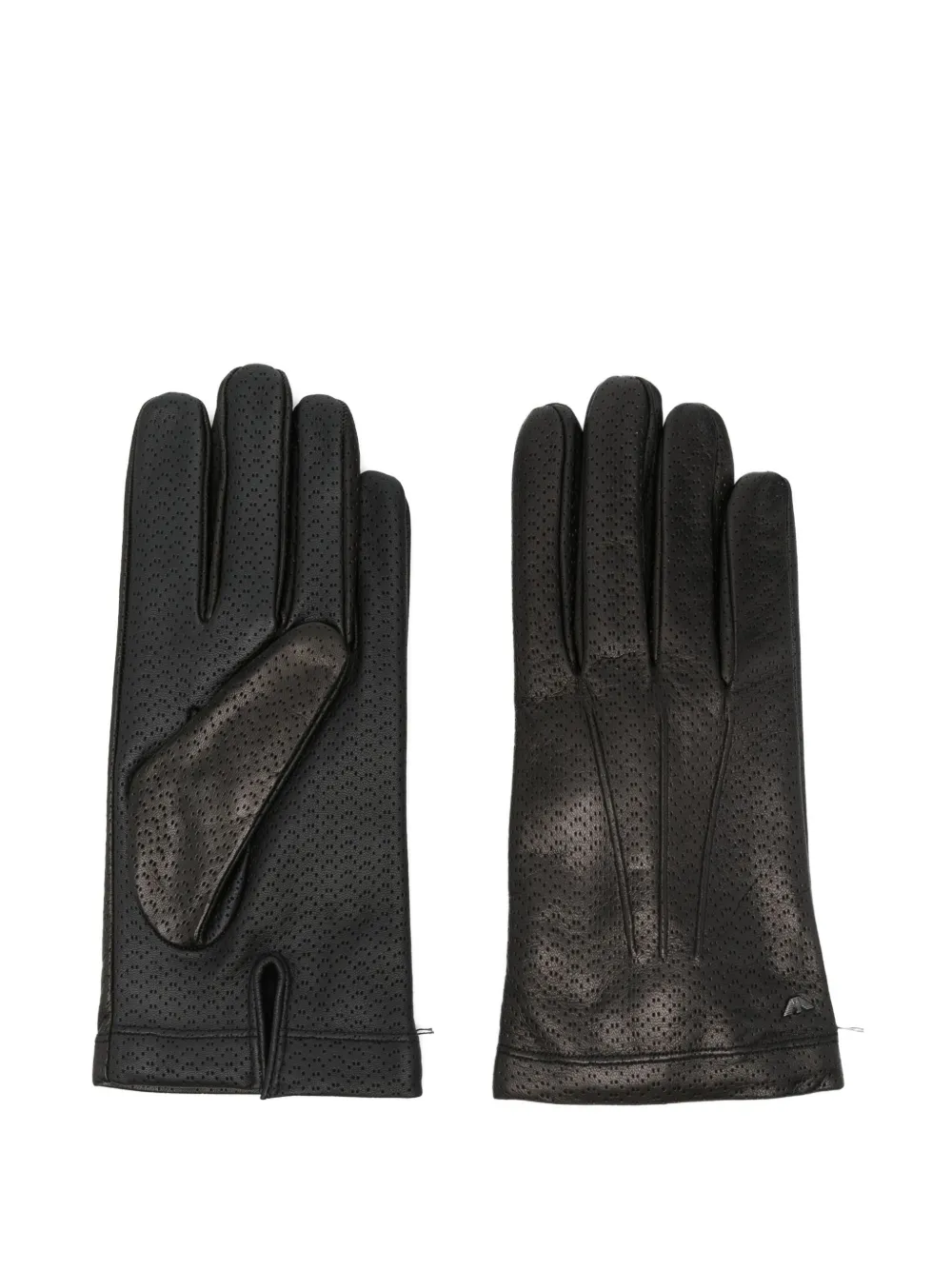 Emporio Armani perforated lambskin gloves - ブラック Emporio Armani perforated lambskin gloves - ブラック