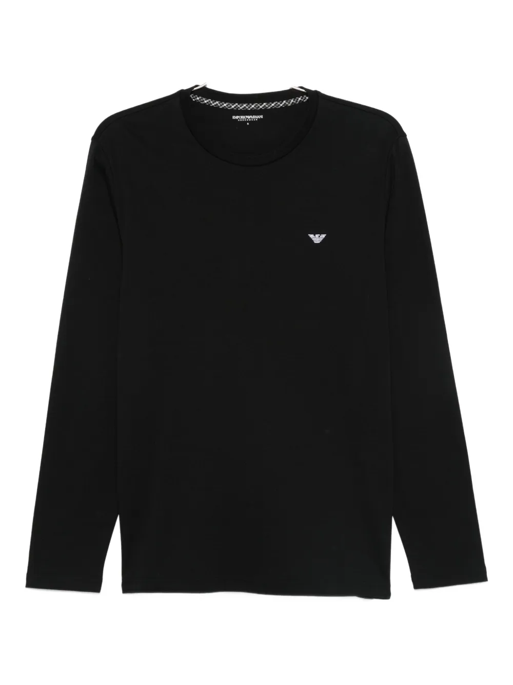 Emporio Armani eagle-logo cotton pajama top Zwart