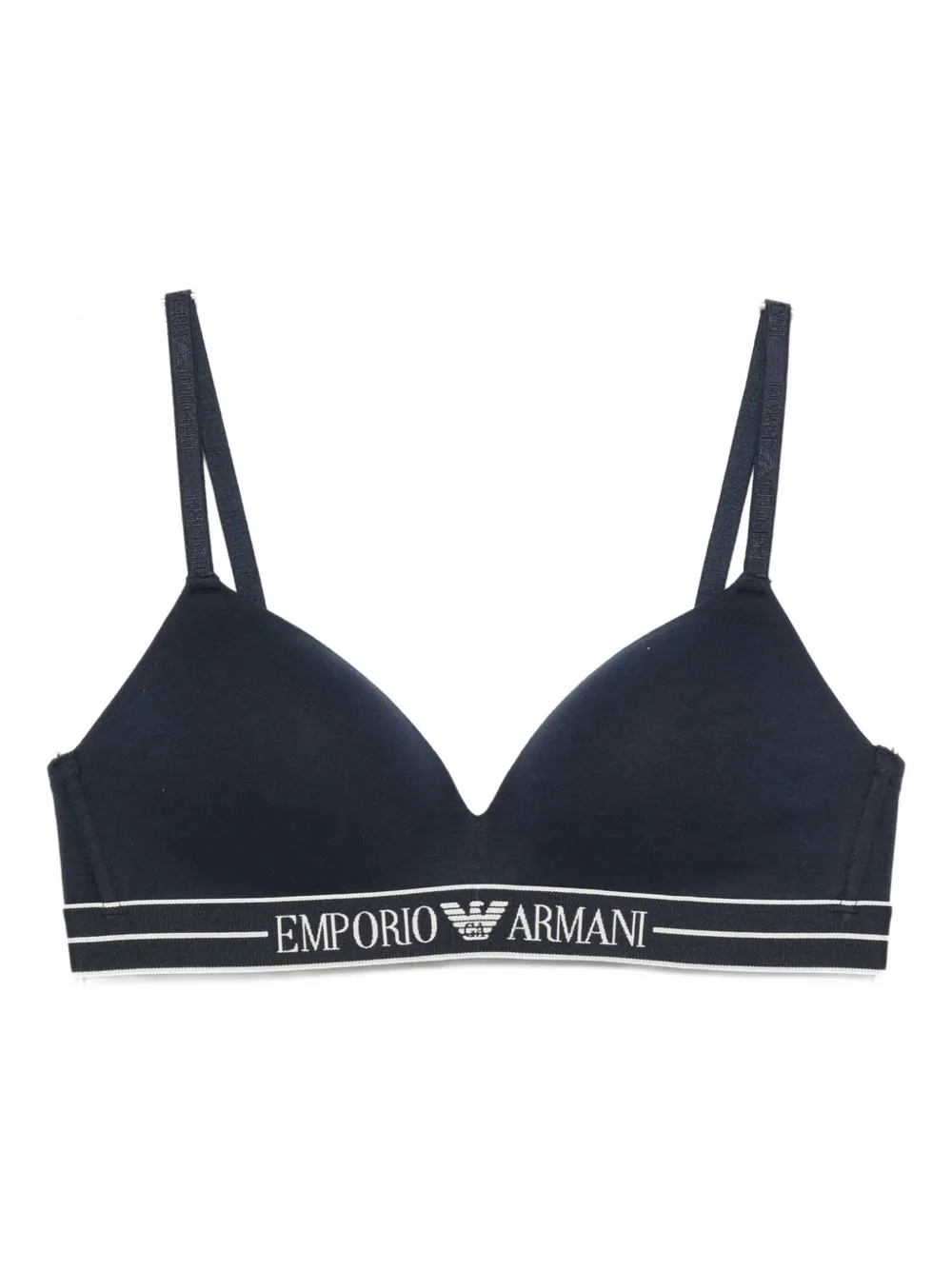 Emporio Armani logo-embellishment bra Blauw