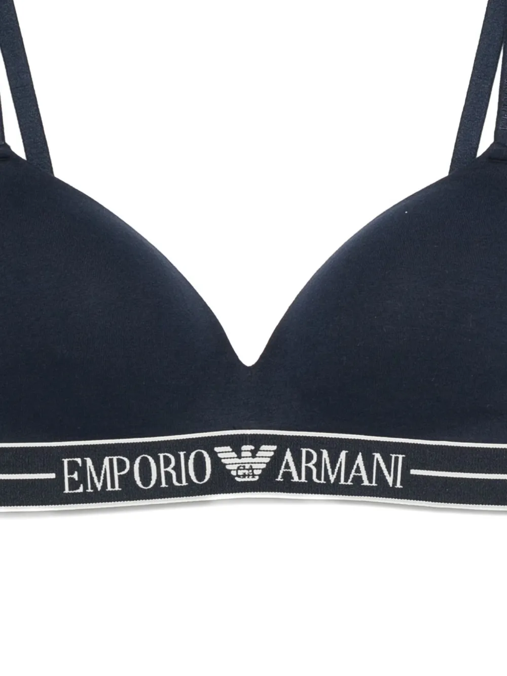 Emporio Armani logo-embellishment bra Blauw