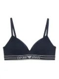 Emporio Armani logo-embellishment bra - Blue