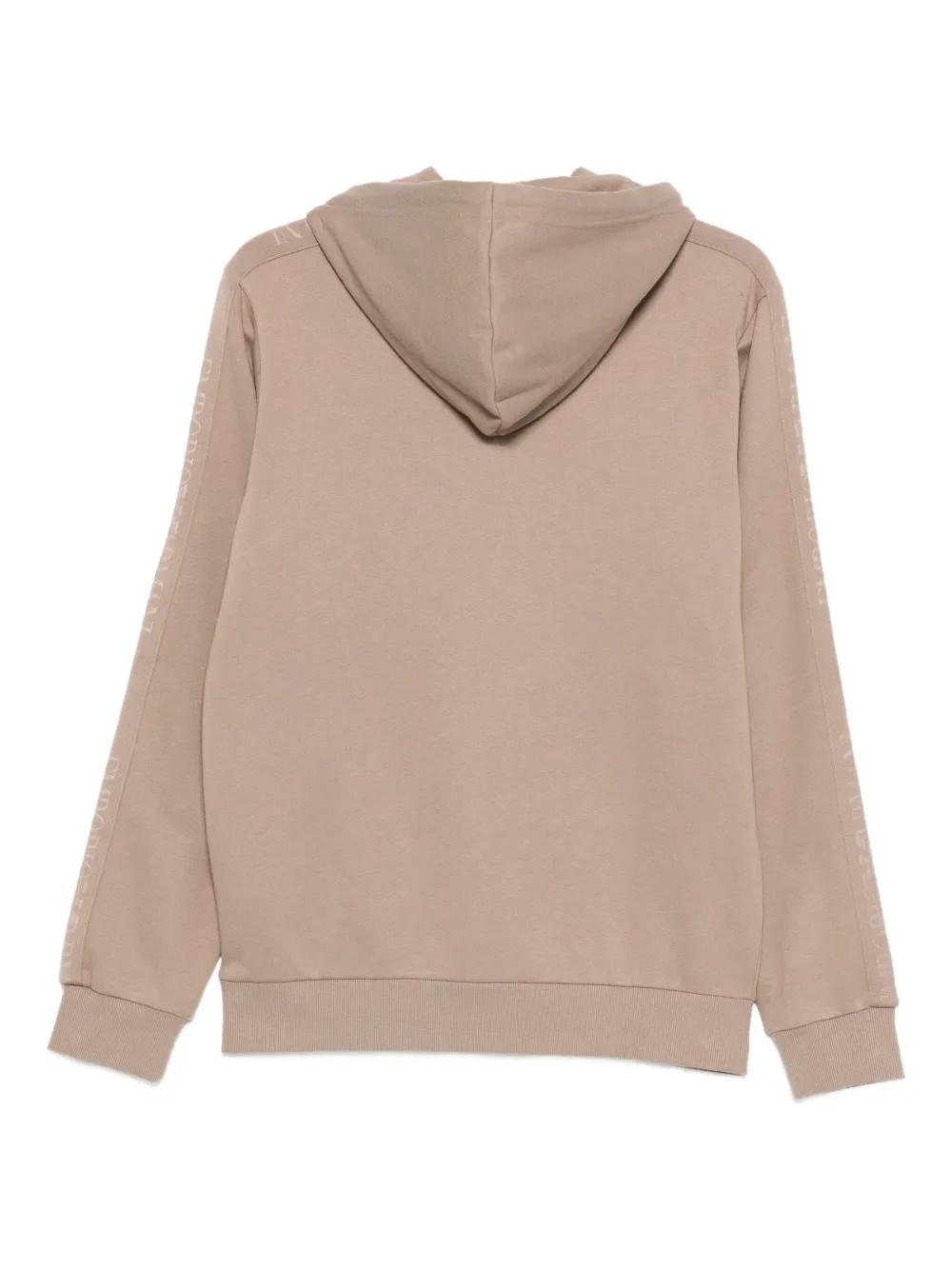 Emporio Armani embroidered-logo hoodie Beige
