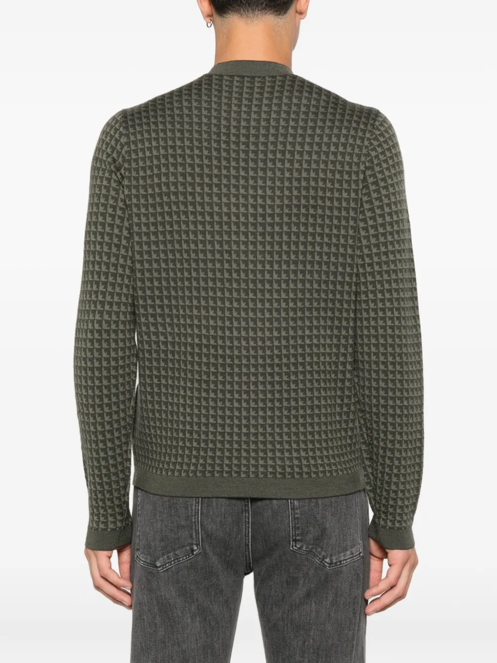 Emporio Armani Wollen trui met geometrisch patroon Groen