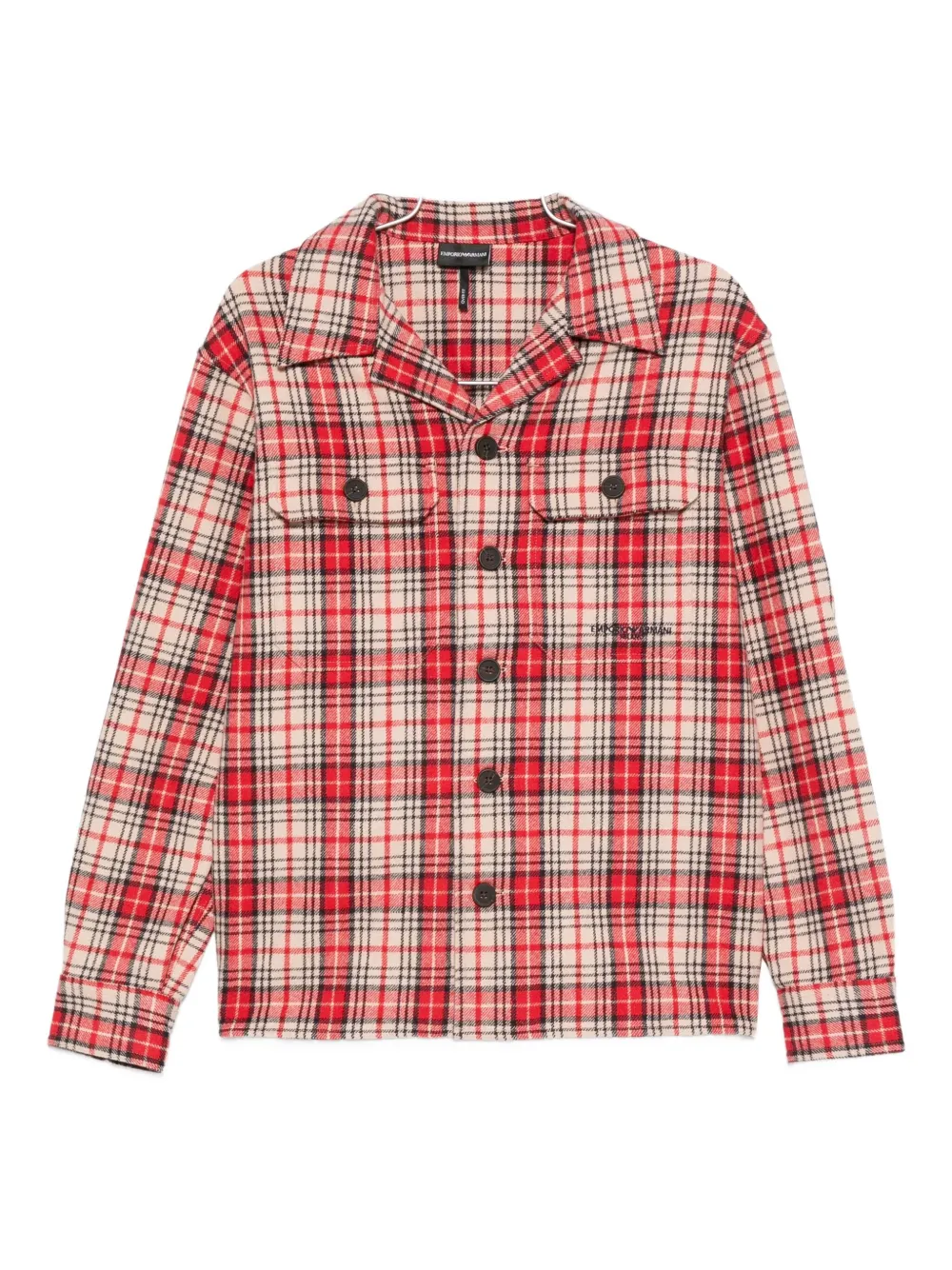 Emporio Armani checked wool shirt - レッド Emporio Armani checked wool shirt - レッド
