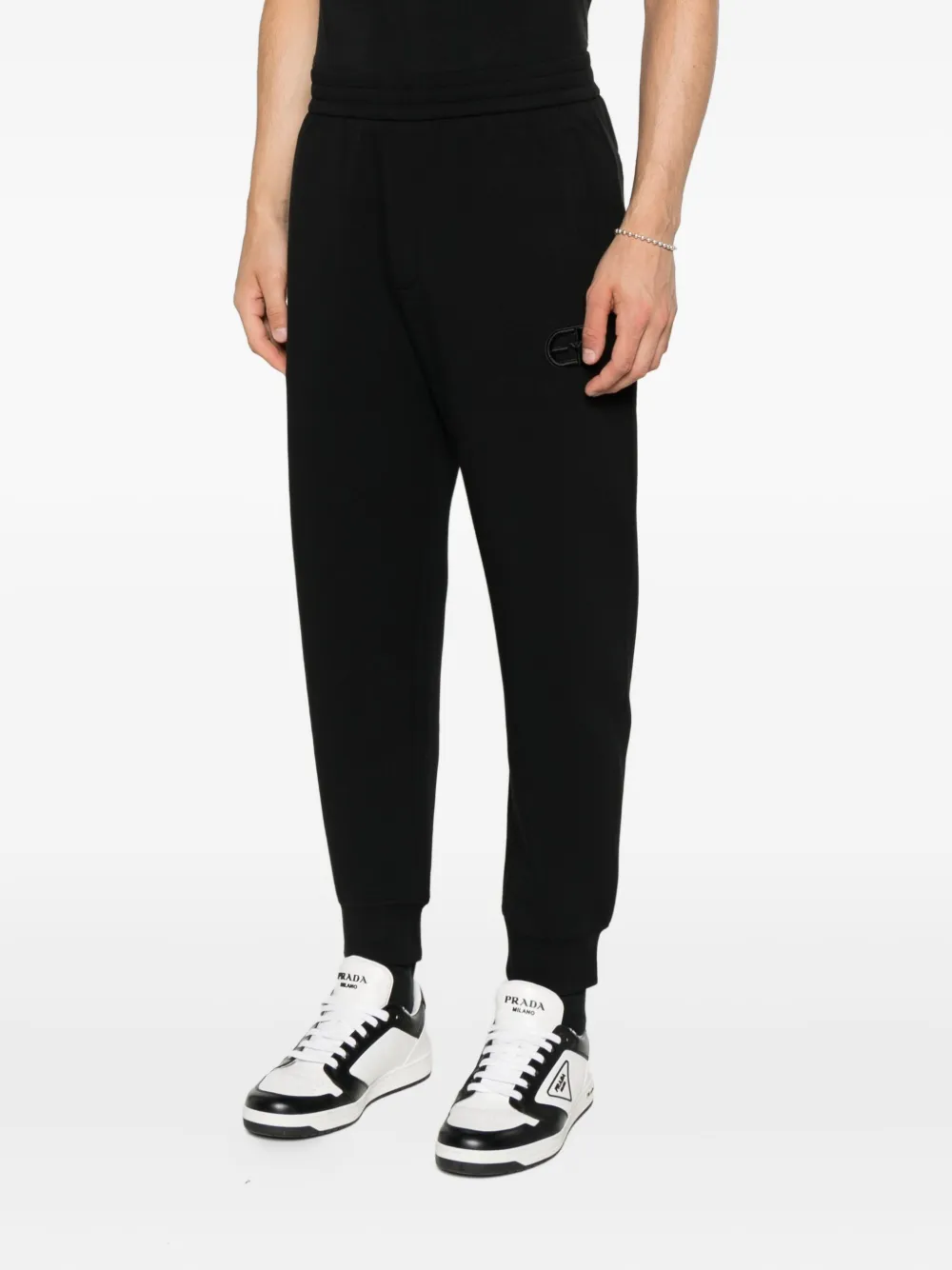 Emporio Armani Trainingsbroek met geborduurd logo en cuffs Zwart