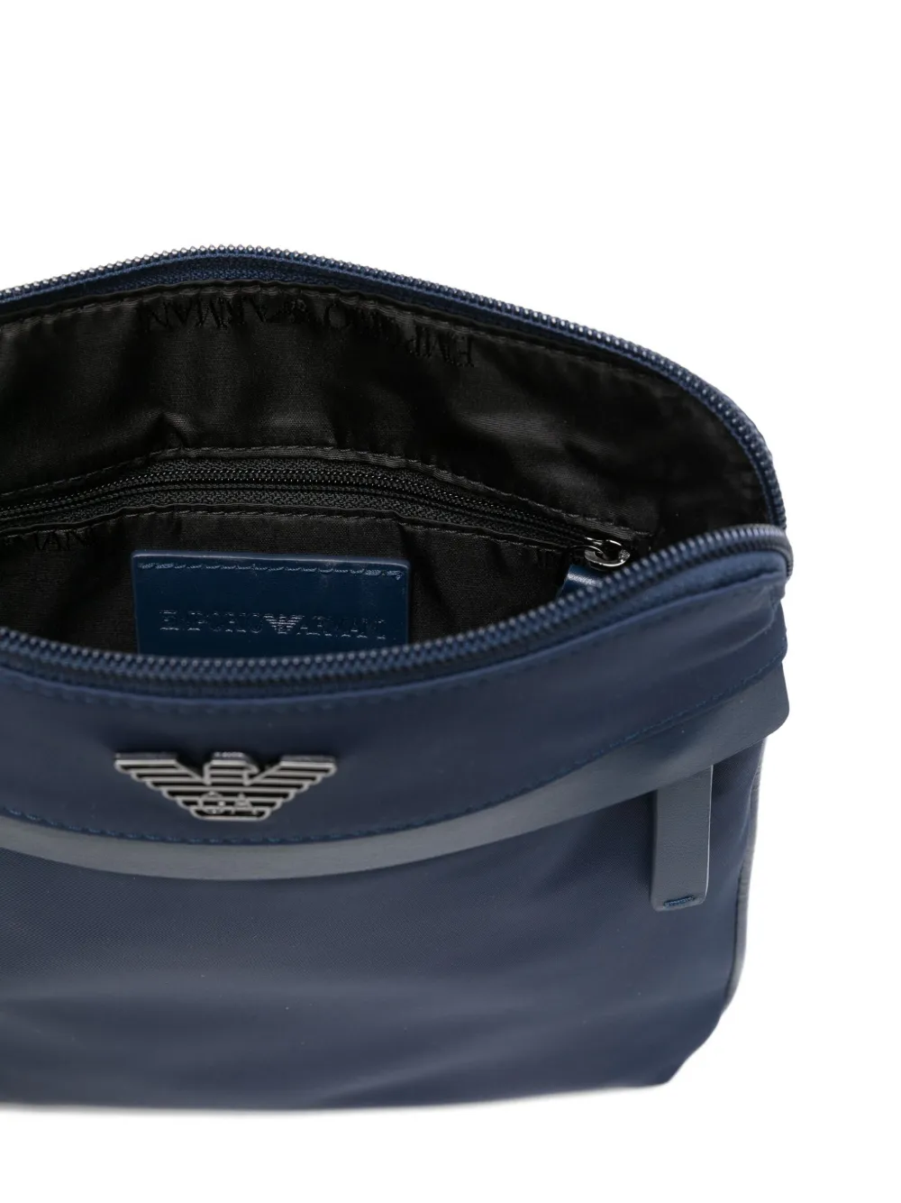 Emporio Armani logo-plaque messenger bag Blauw