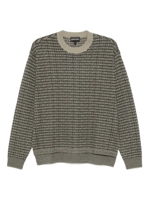 Emporio Armani logo-print wool sweater