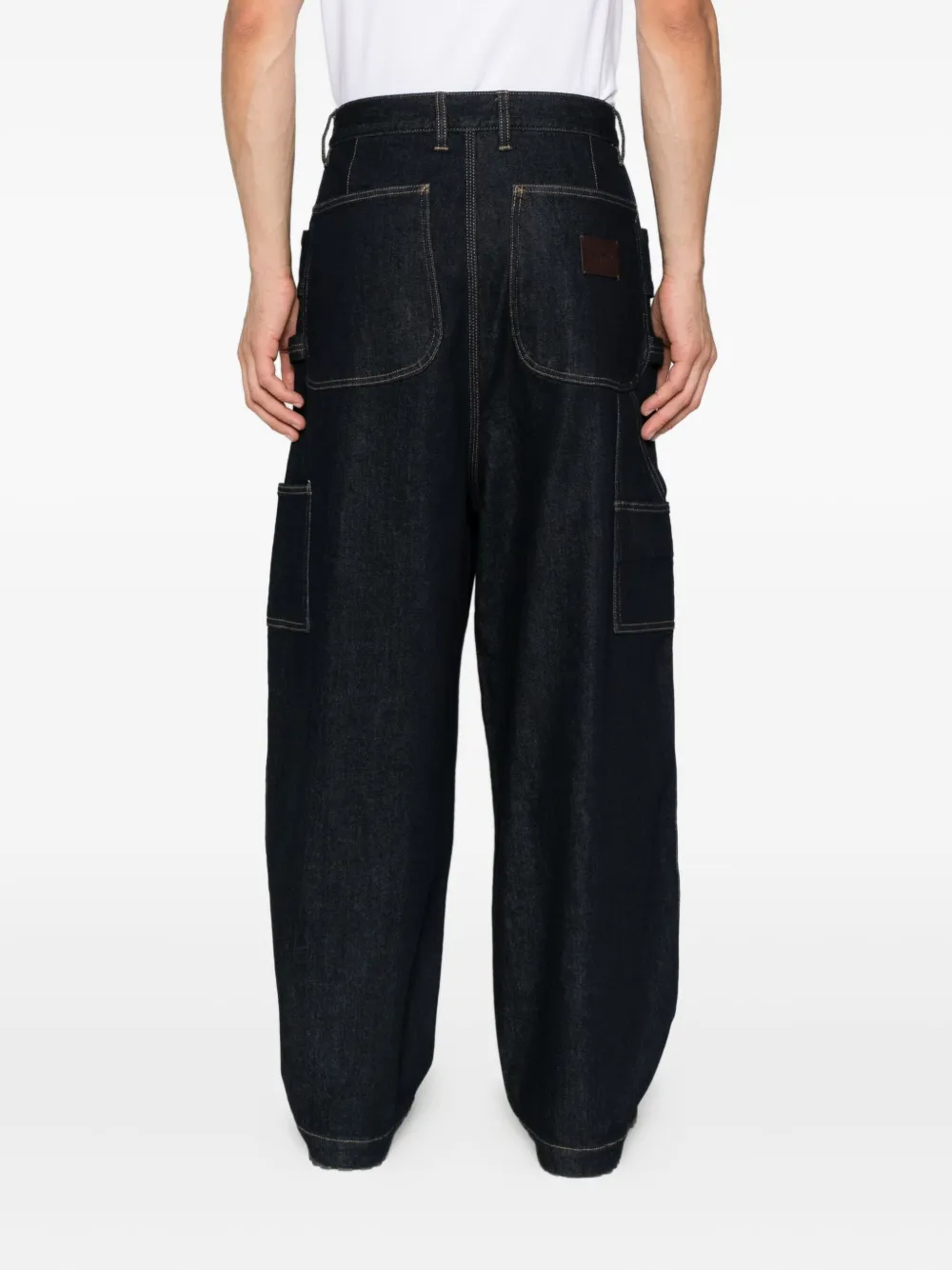 Emporio Armani Ruimvallende jeans met zakken Blauw
