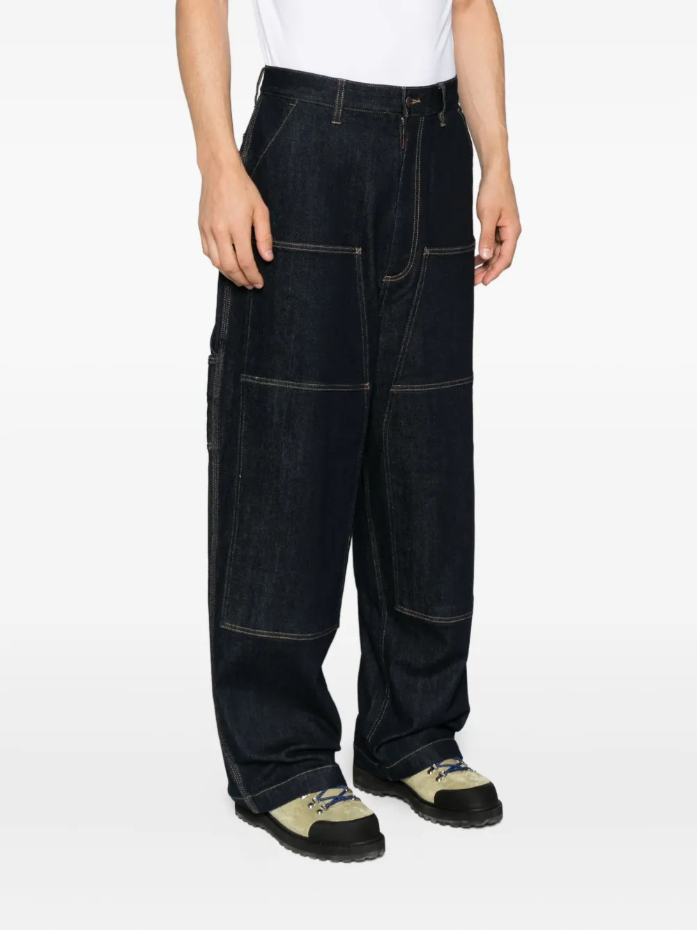 Emporio Armani Ruimvallende jeans met zakken Blauw