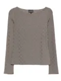 Emporio Armani geometric-pattern long-sleeved blouse - Grey