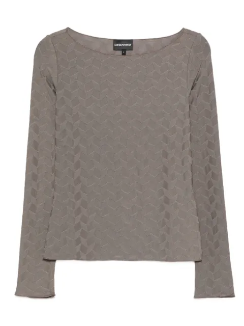Emporio Armani geometric-pattern long-sleeved blouse