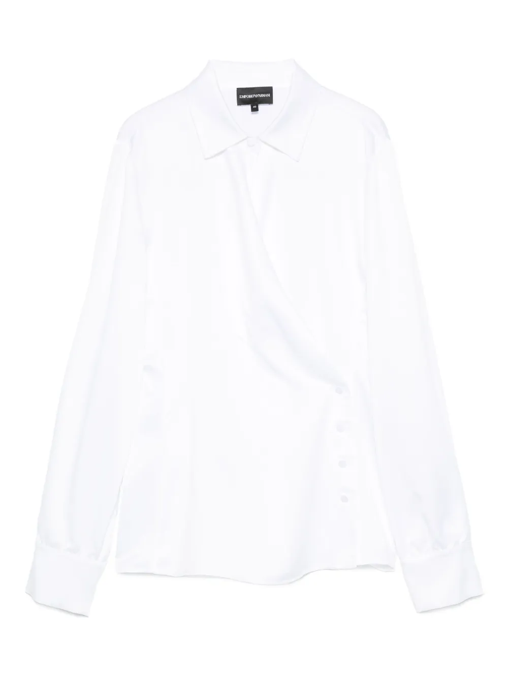 wrap-front button-detail blouse