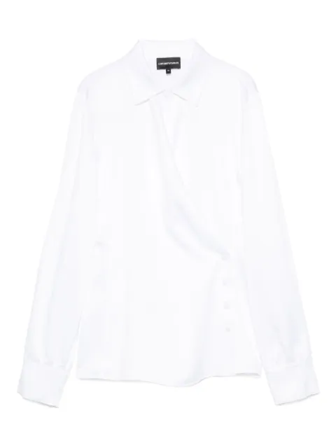 Emporio Armani wrap-front button-detail blouse