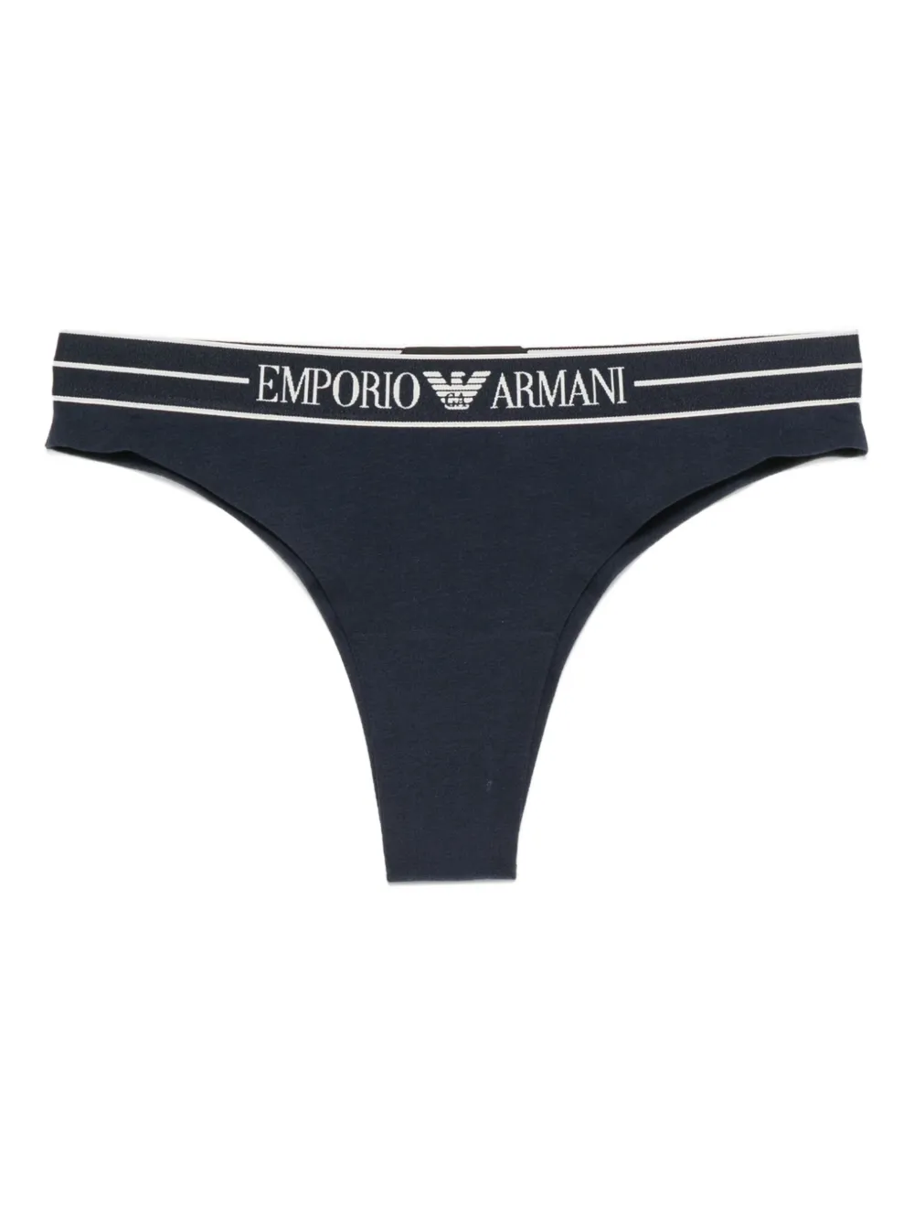 Emporio Armani logo-embellishment thong (pack of two) Blauw