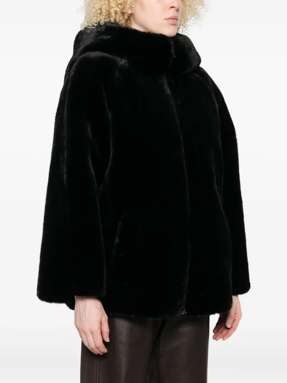 Emporio Armani hooded zip-front jacket Zwart