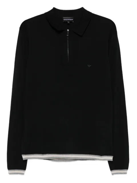 Emporio Armani half-zip wool polo shirt