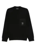 Emporio Armani patch-pocket crew neck sweatshirt - Black