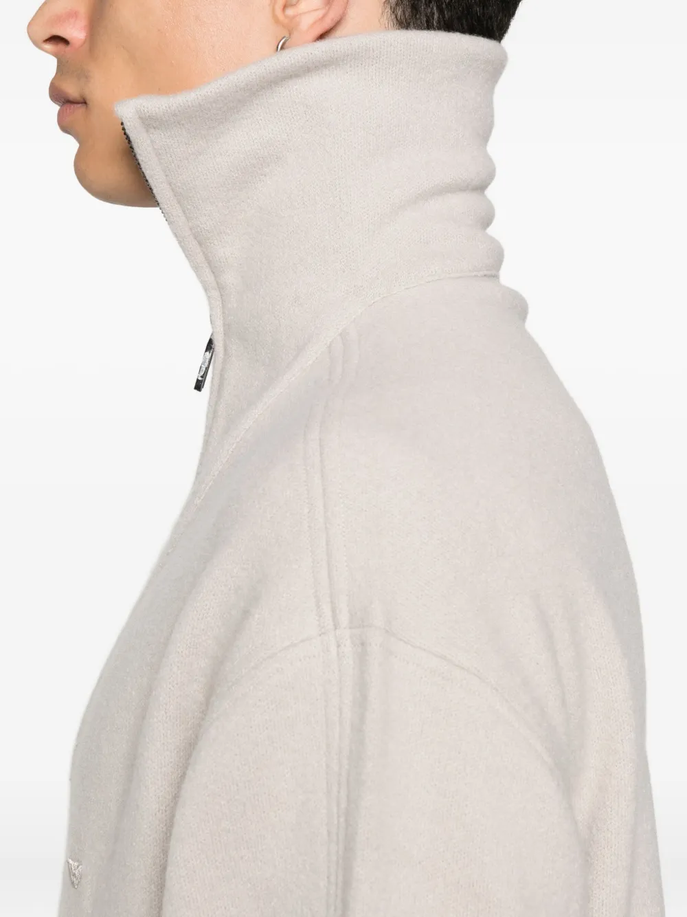 Emporio Armani half-zip wool sweater Grijs