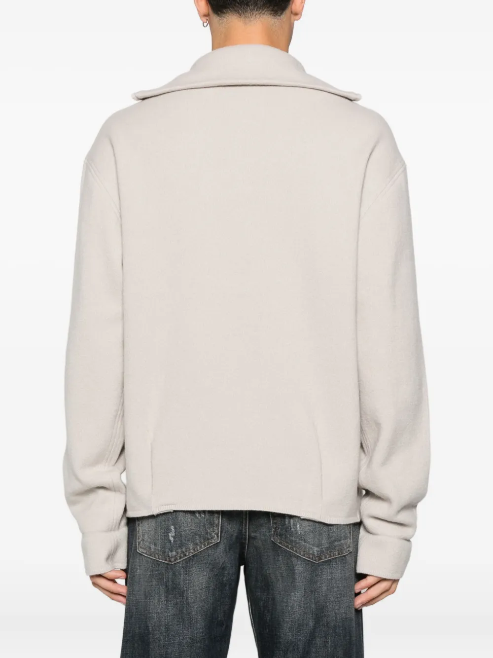 Emporio Armani half-zip wool sweater Grijs