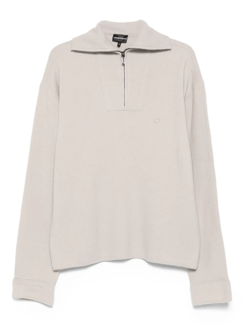 Emporio Armani half-zip wool sweater - グレー Emporio Armani half-zip wool sweater - グレー