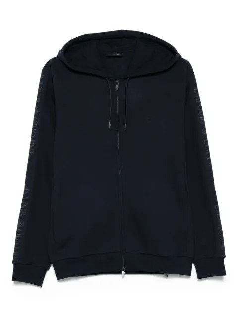 Emporio Armani logo-detail hooded zip-up sweatshirt