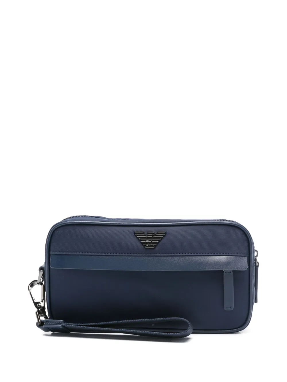 Emporio Armani Toilettas met logoplakkaat en rits Blauw