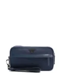 Emporio Armani logo-plaque zip wash bag - Blue