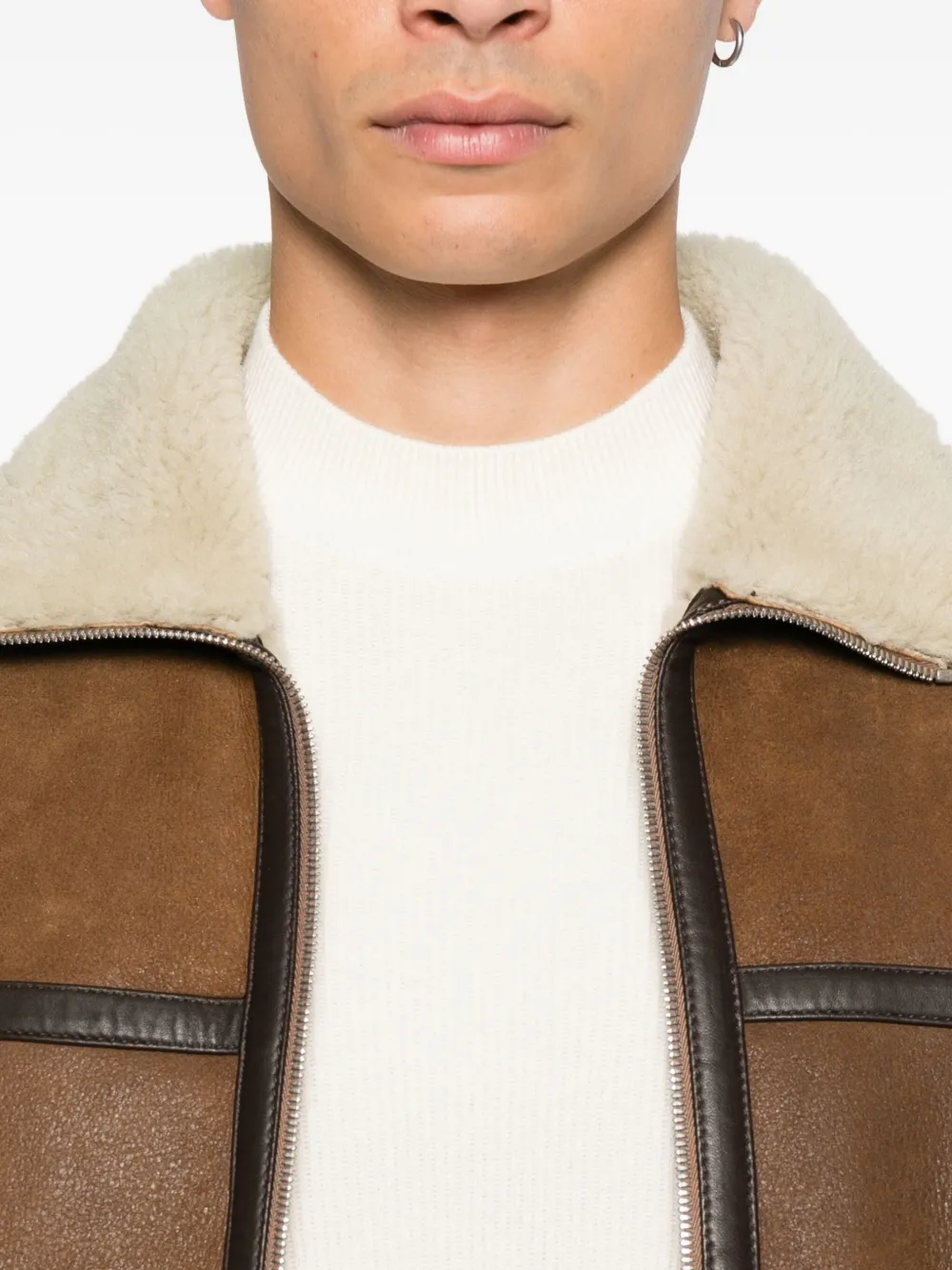 Emporio Armani Wollen trui met ronde hals Beige