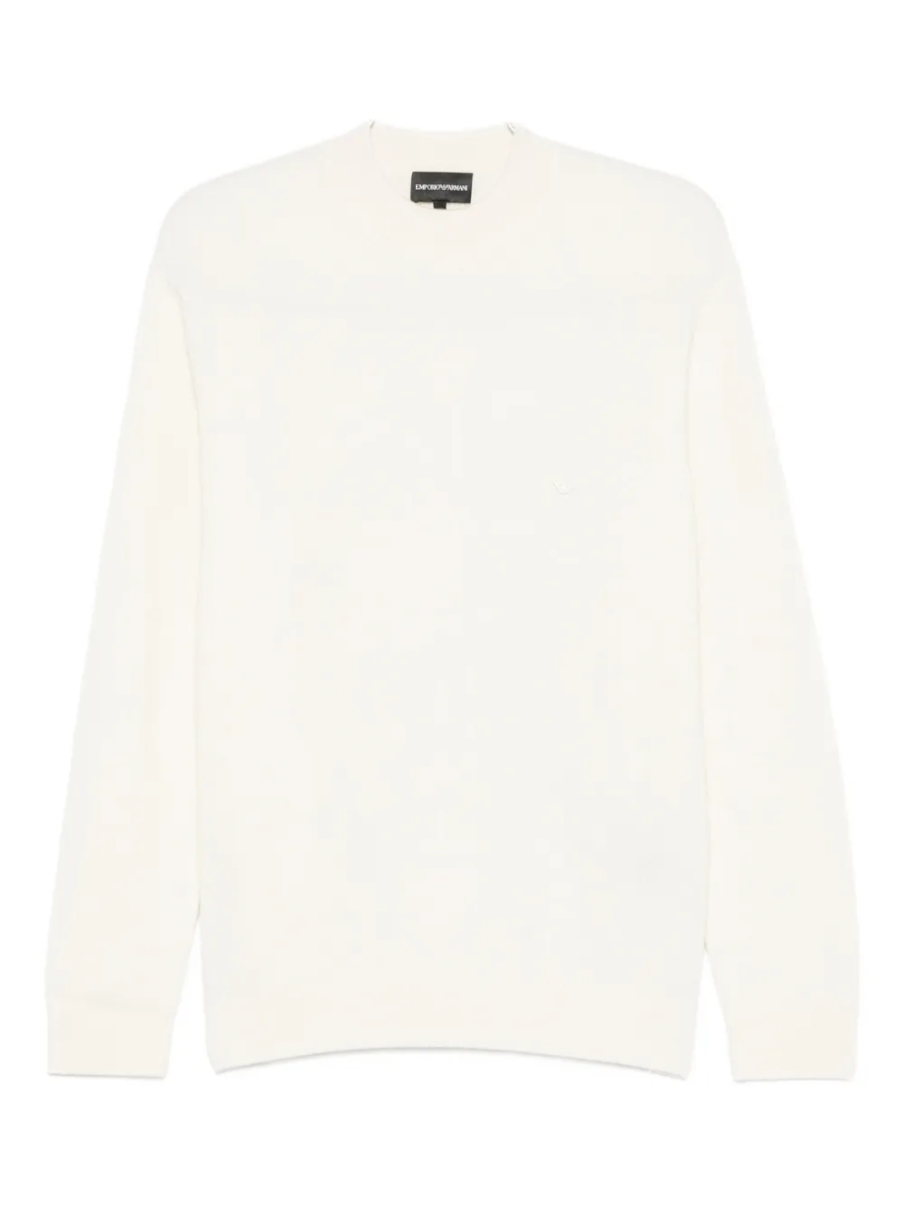 Emporio Armani Wool Crewneck Jumper In Neutral