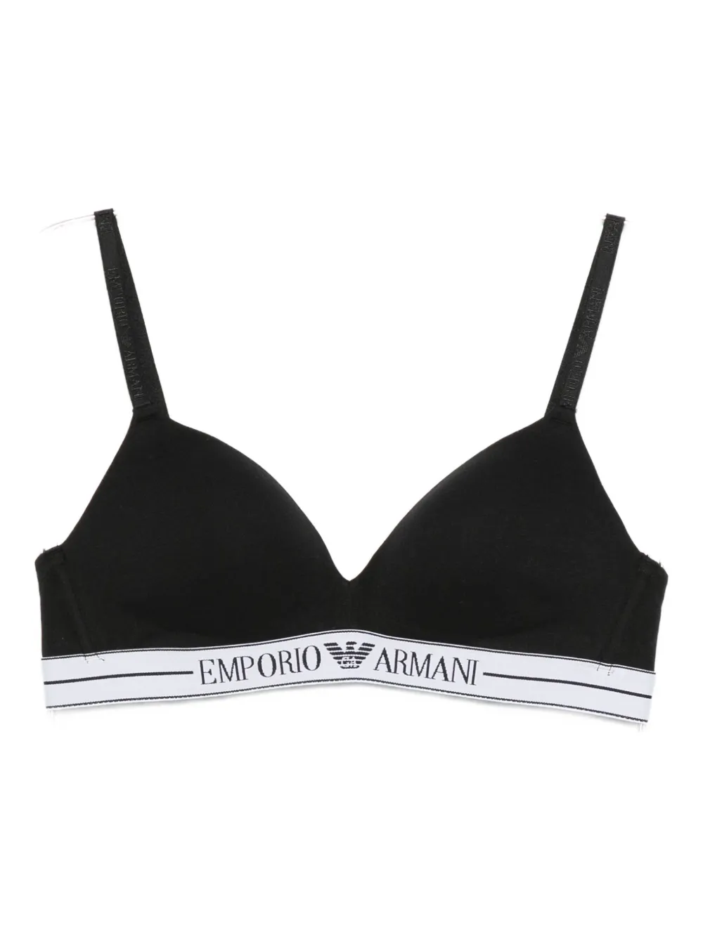 Emporio Armani logo-embellishment bra Zwart