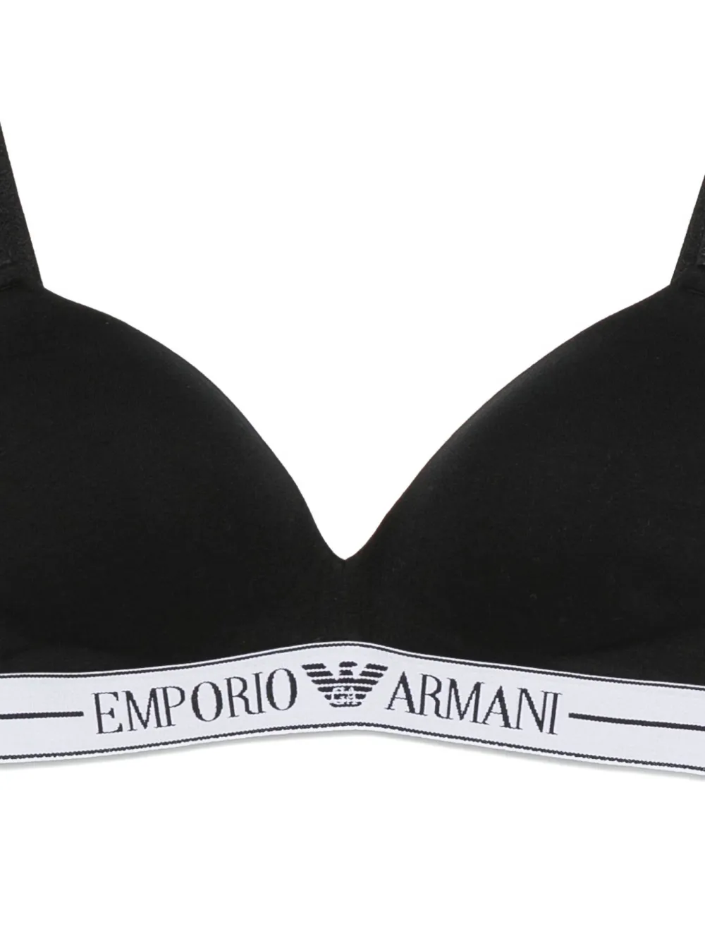 Emporio Armani logo-embellishment bra Zwart