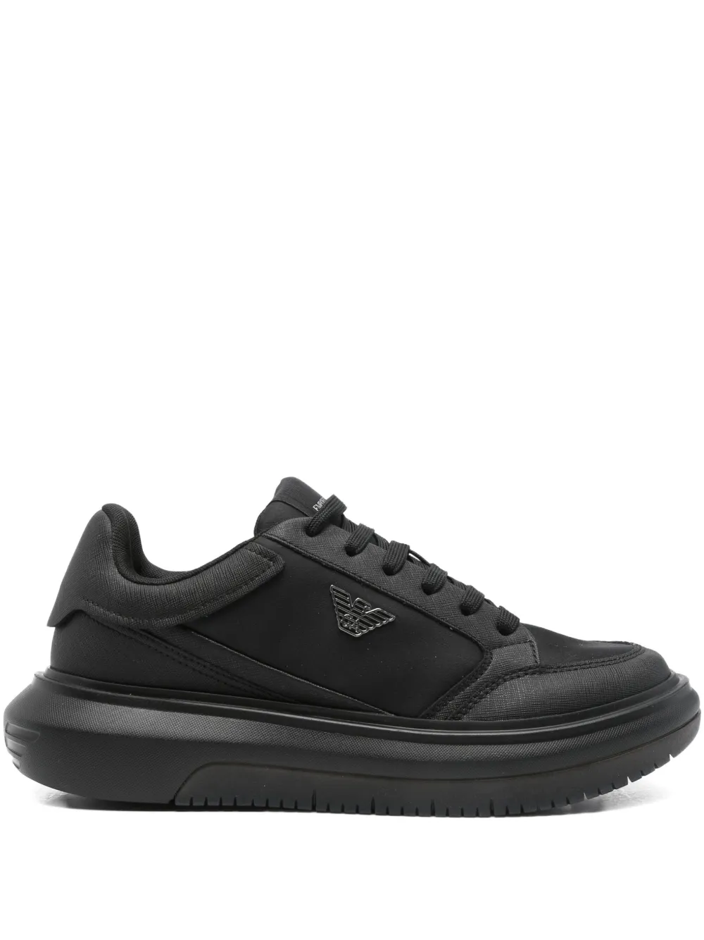Emporio Armani logo-plaque sneakers - ブラック Emporio Armani logo-plaque sneakers - ブラック