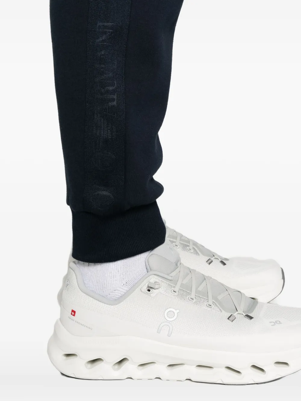 Emporio Armani logo-detail elasticated-waistband track pants Blauw