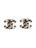CHANEL Pre-Owned 2003 CC-mark rhinestone-embellished clip-on earrings - Silver