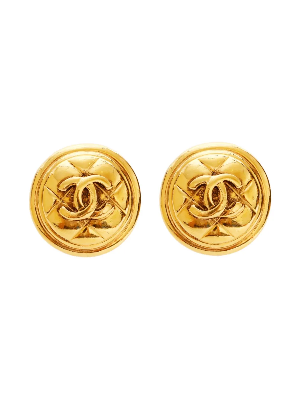 CHANEL Pre-Owned 1986-1994 CC-mark clip-on earrings - ゴールドトーン CHANEL Pre-Owned 1986-1994 CC-mark clip-on earrings - ゴールドトーン