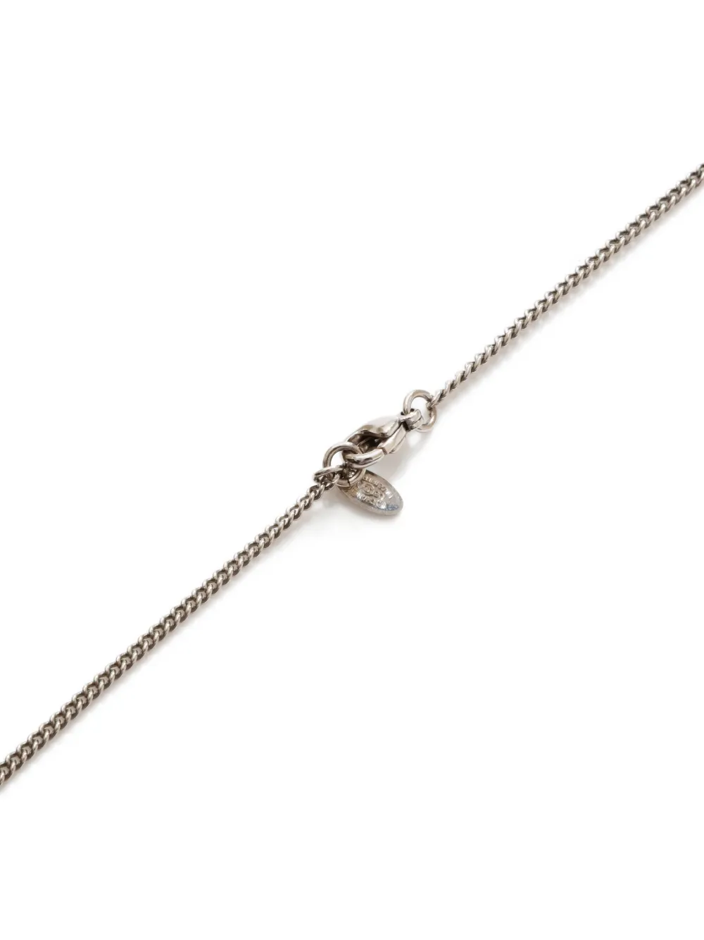 Pre-owned Chanel 2005 Cc-mark Rhinestone-embellished Necklace In Silver
