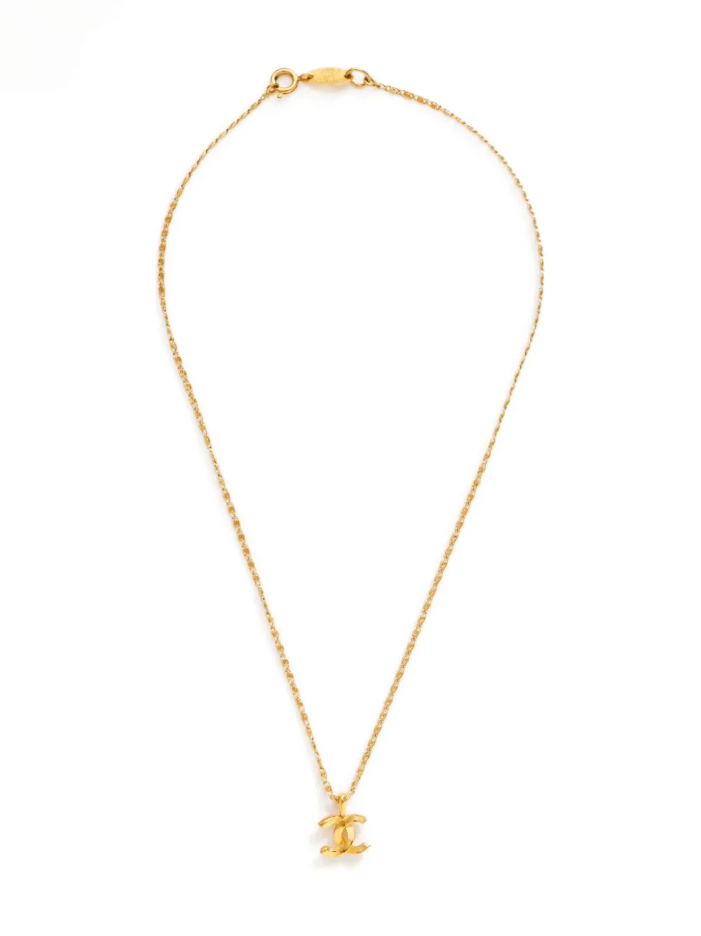 CHANEL Pre-Owned 1982 CC-mark necklace - ゴールドトーン CHANEL Pre-Owned 1982 CC-mark necklace - ゴールドトーン