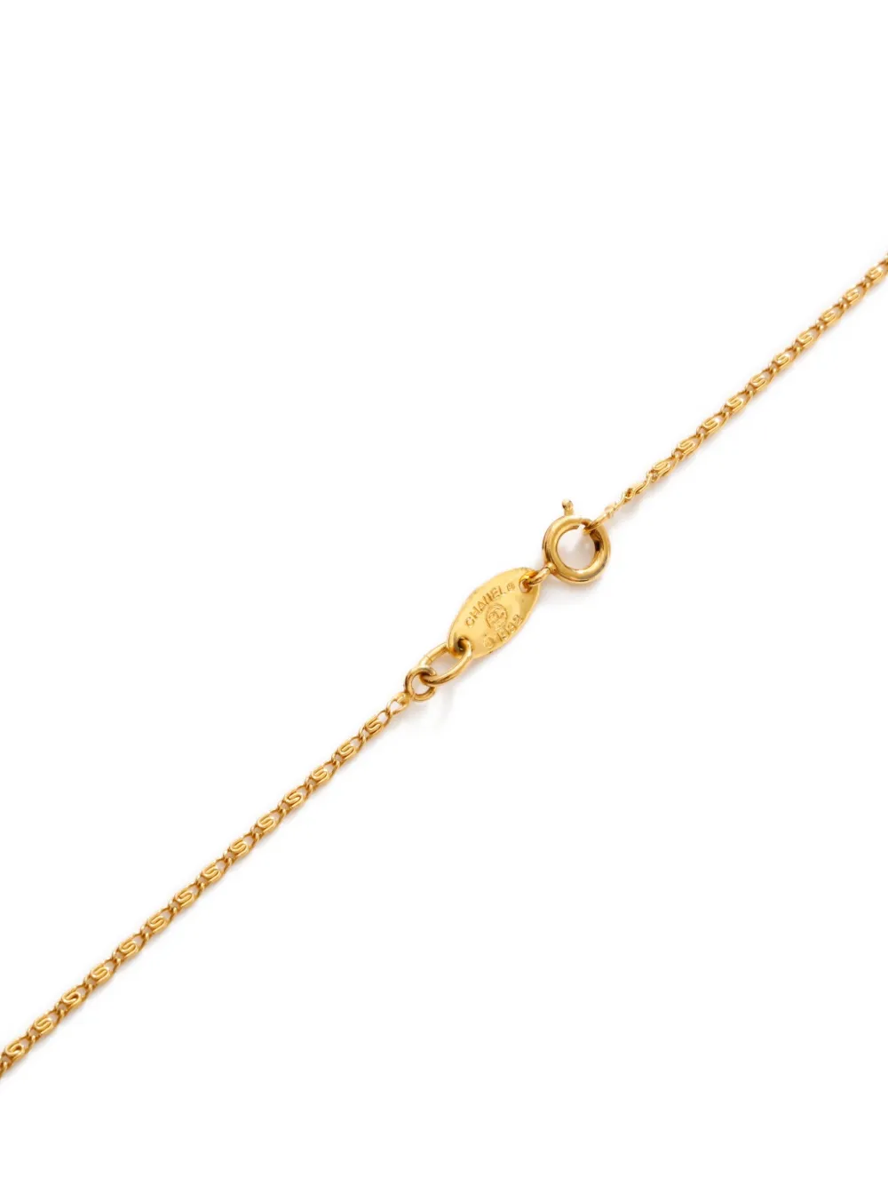 Pre-owned Chanel 1982 Cc-mark Necklace In Gold