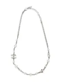 CHANEL Pre-Owned 2023 CC-mark pearl-rhinestone necklace - Silver