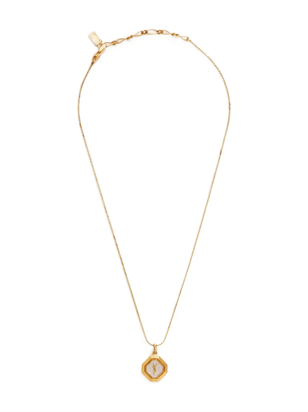 Saint Laurent Pre-Owned 1990s logo-pendant necklace | Gold | Image 1