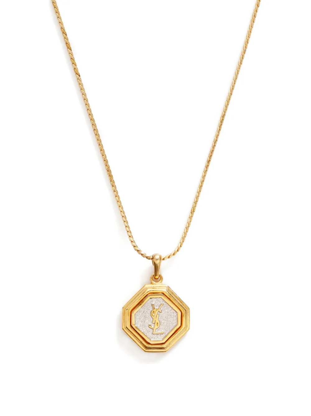 Saint Laurent Pre-Owned 1990s logo-pendant necklace | Image 2