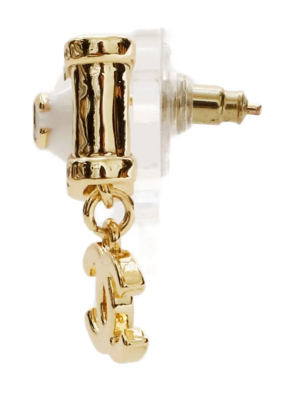 Pre-owned Chanel 2022 Cc-mark Ribbon Earrings In Gold
